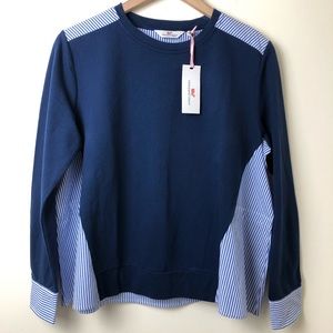 Vineyard Vines Navy and Blue Striped Women's Top